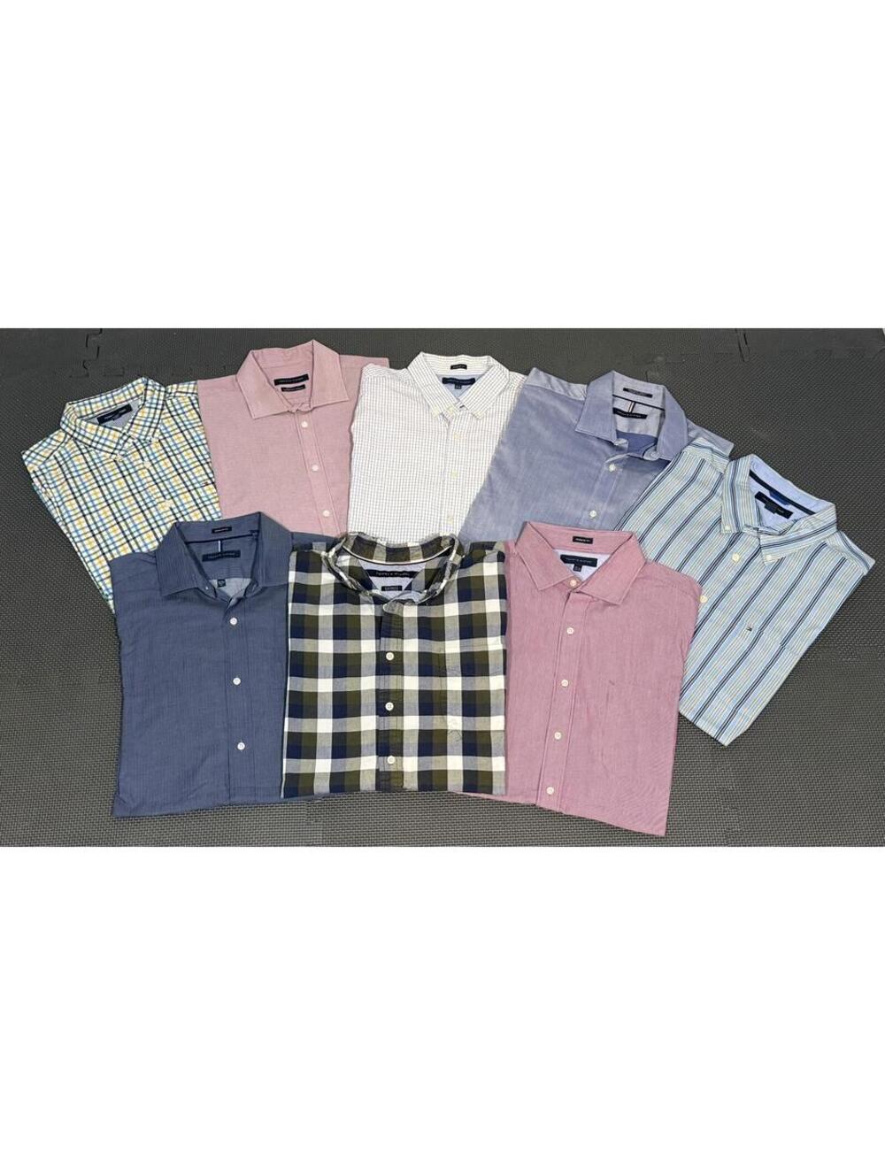 Tommy Hilfiger Bundle of 8 Men's Extra Large (XL) Long Sleeve Button-Down Shirts